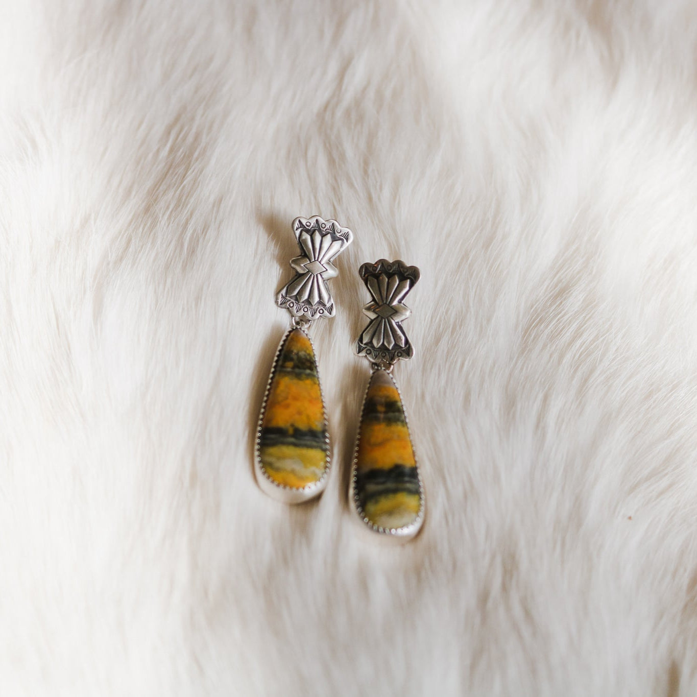 Butterfly Concho + Bumblebee Jasper Drop Earrings // One of a Kind