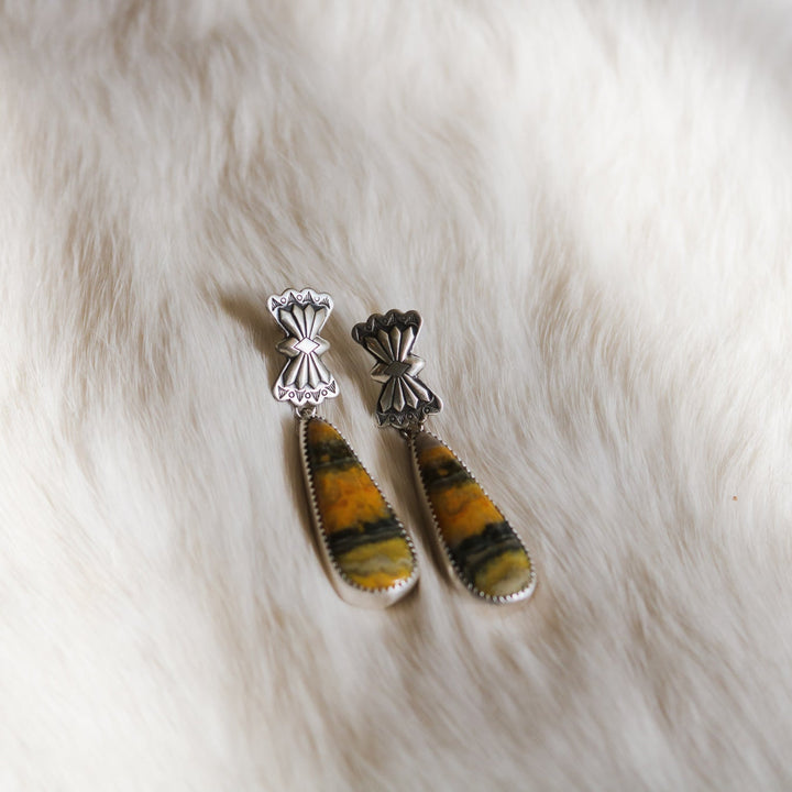Butterfly Concho + Bumblebee Jasper Drop Earrings // One of a Kind