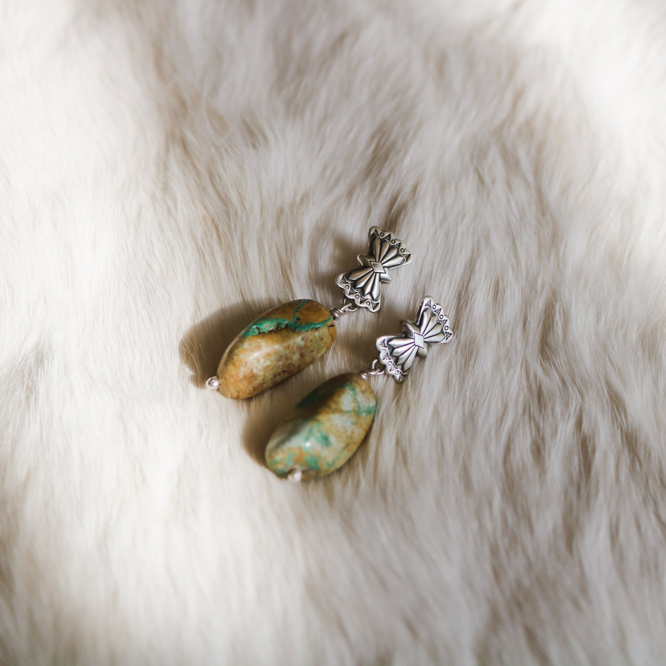 Butterfly Concho + American Turquoise Drop Earrings // One of a Kind