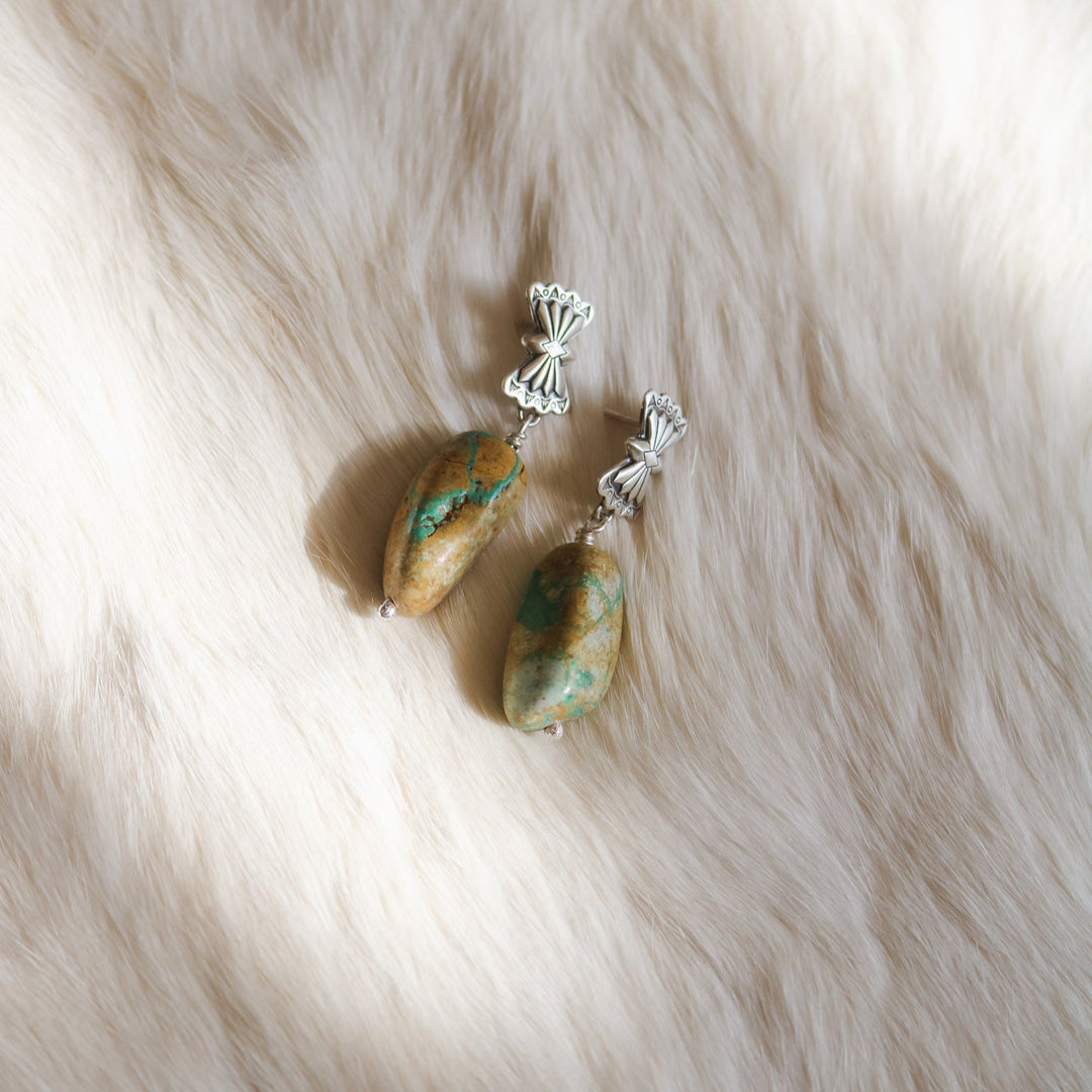 Butterfly Concho + American Turquoise Drop Earrings // One of a Kind
