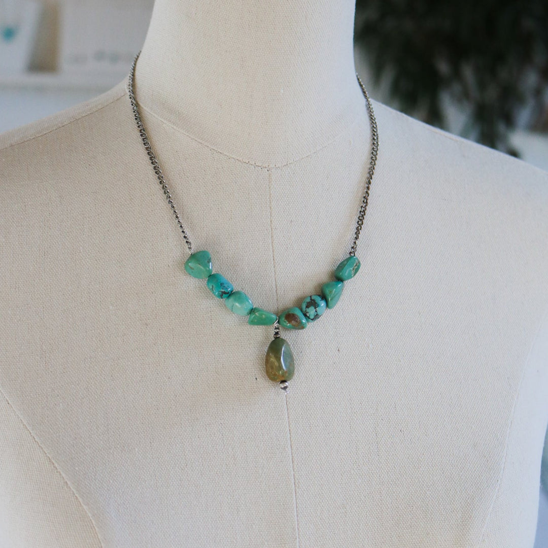 'Analeia' Turquoise Beaded Statement Necklace // One of a Kind