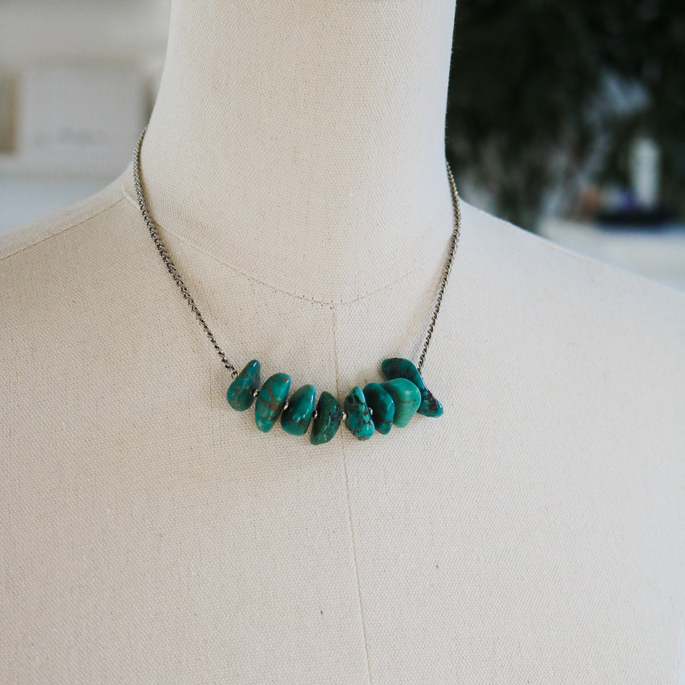 'Elodie' Turquoise Beaded Statement Necklace // One of a Kind