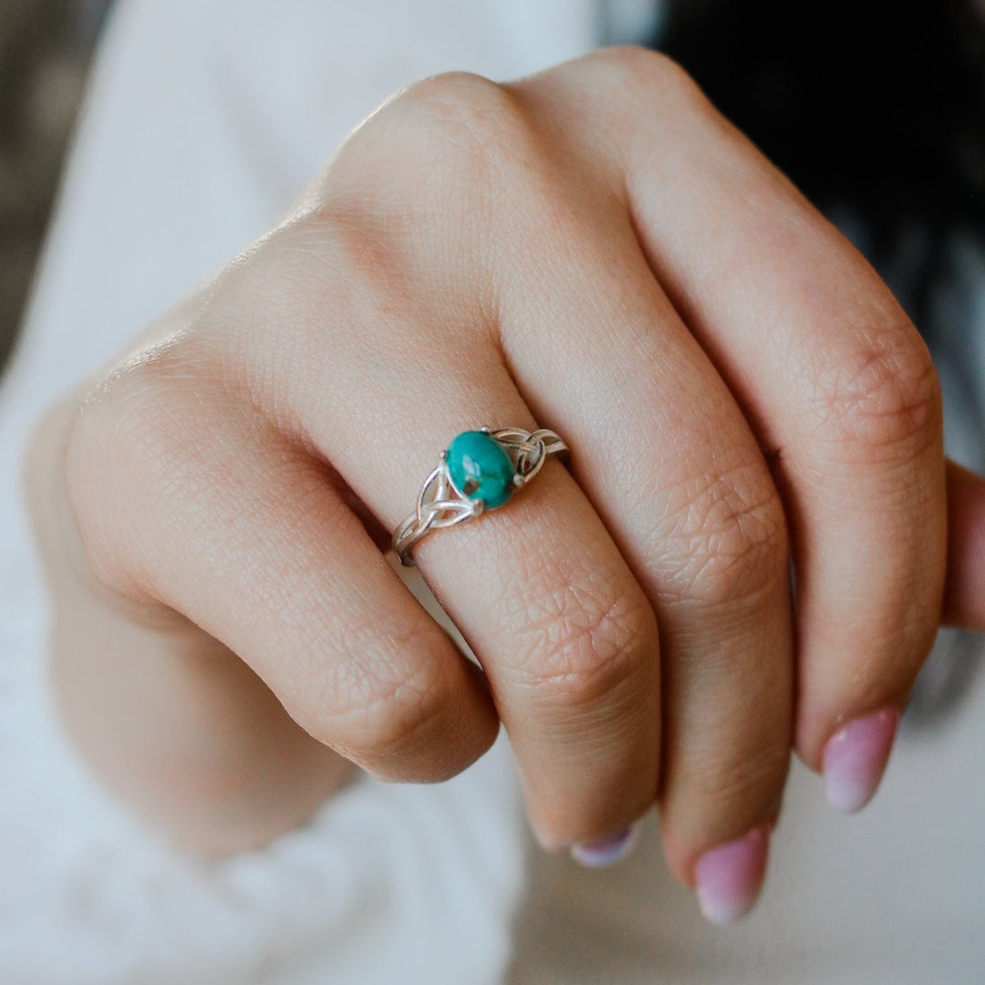 Celtic Knot Ring in Turquoise // Made to Order
