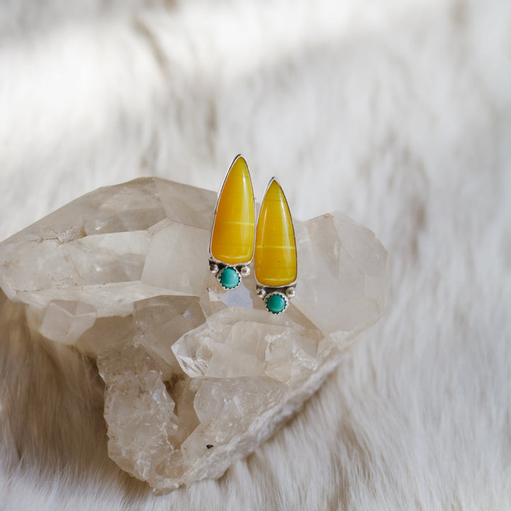 Yellow Rosarita + Turquoise Studs // One of a Kind