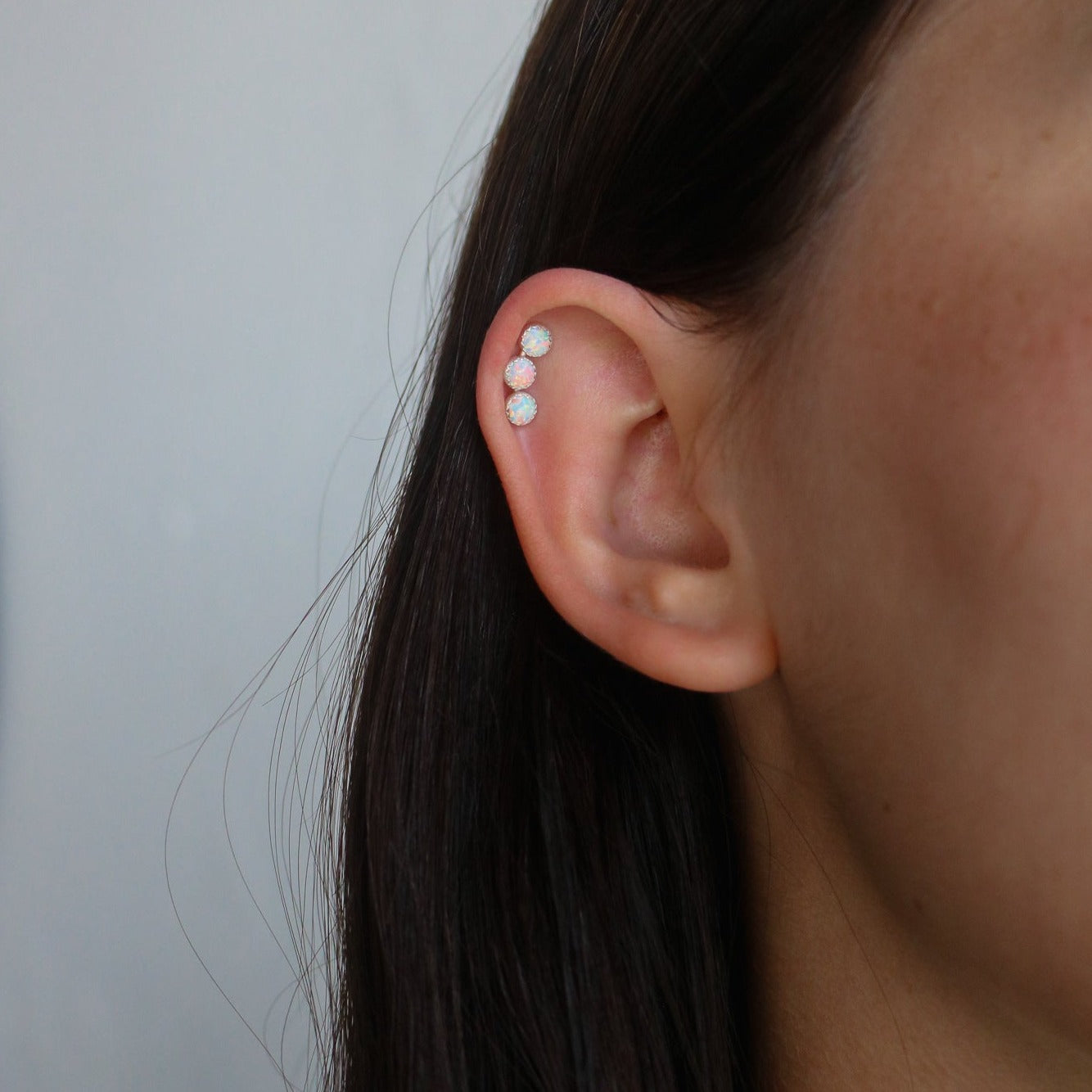 Triple Stone Helix Stud