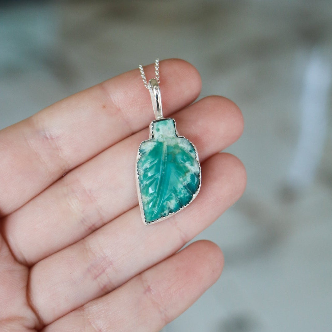 Turquoise Leaf Necklace // One of a Kind