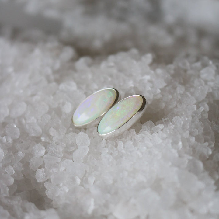 Sterling Opal Stud Earrings // One of a Kind