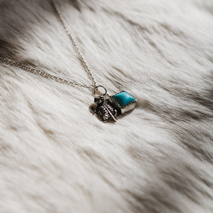 Horny Toad Necklace in Sleeping Beauty Turquoise // One of a Kind