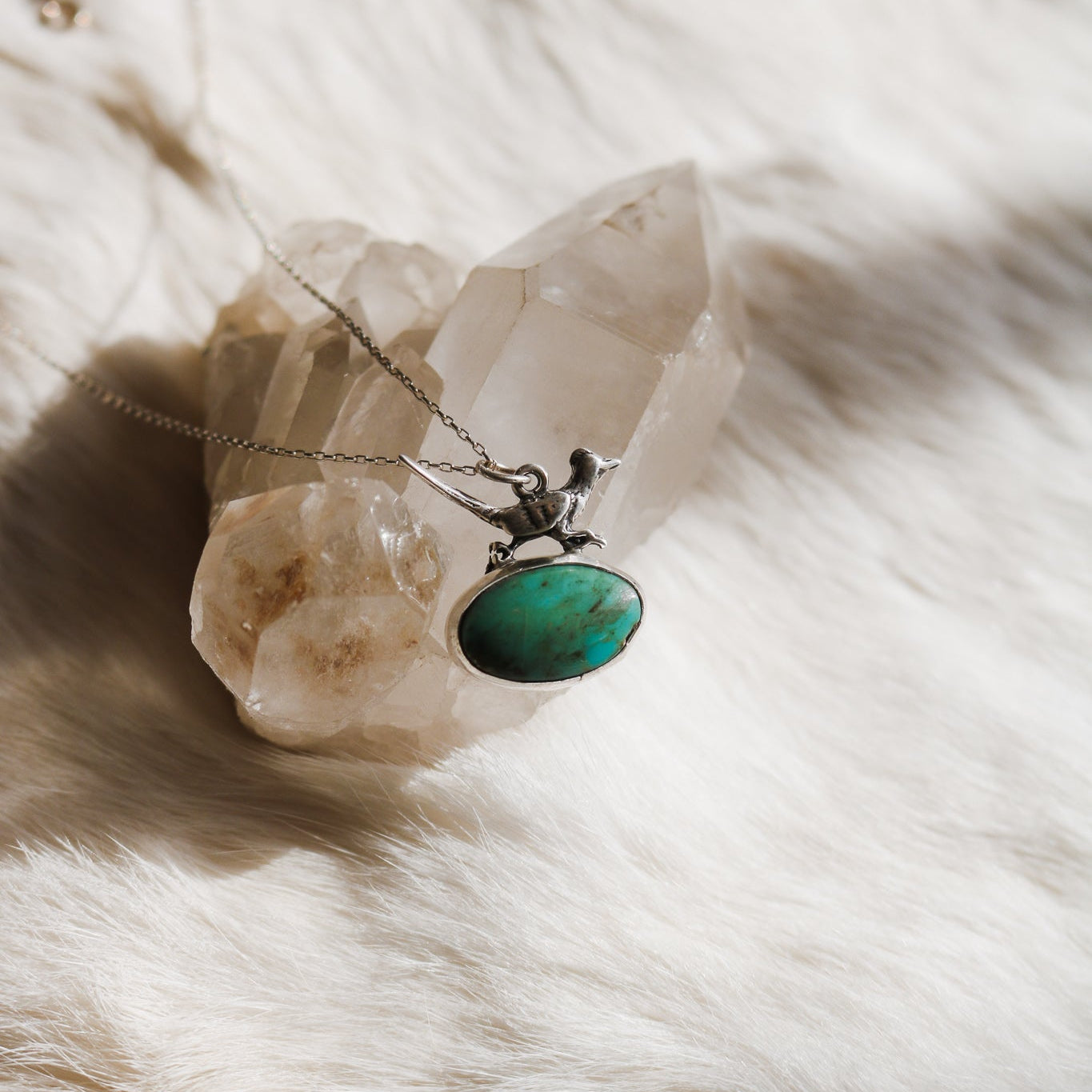 Roadrunner Necklace in American Turquoise // One of a Kind