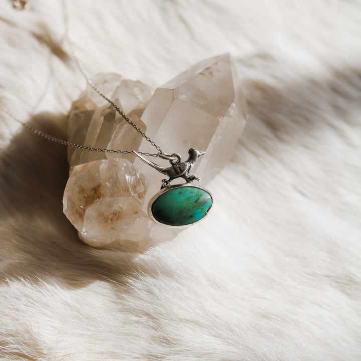 Roadrunner Necklace in American Turquoise // One of a Kind