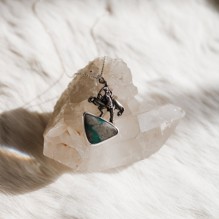 Buckin Horse Necklace in Bisbee Turquoise // One of a Kind