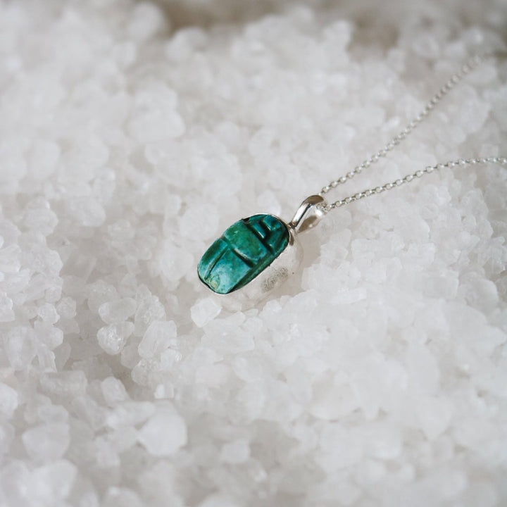 Turquoise Scarab Necklace // One of a Kind