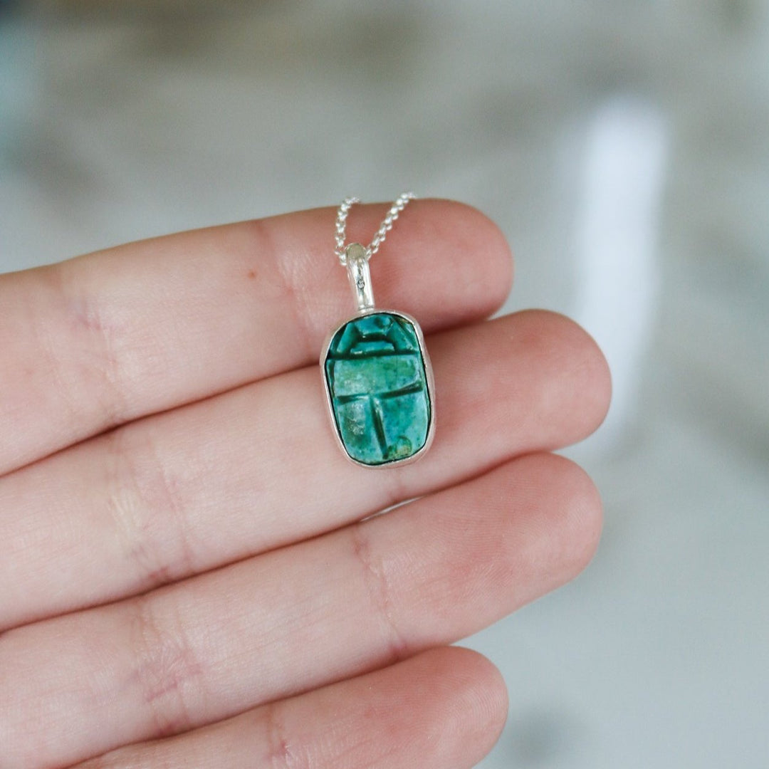 Turquoise Scarab Necklace // One of a Kind