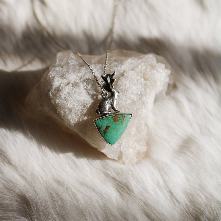 Jackalope Necklace in American Turquoise // One of a Kind