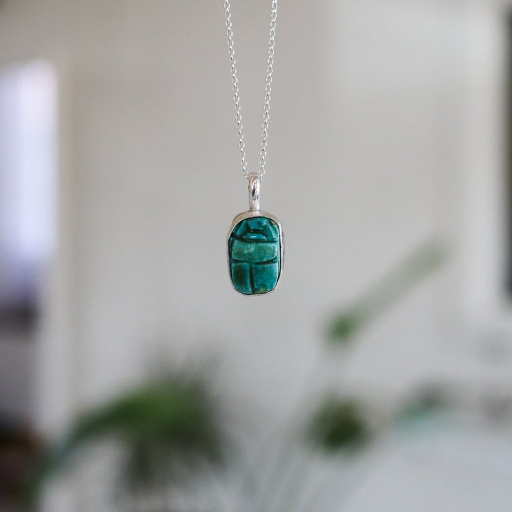 Turquoise Scarab Necklace // One of a Kind