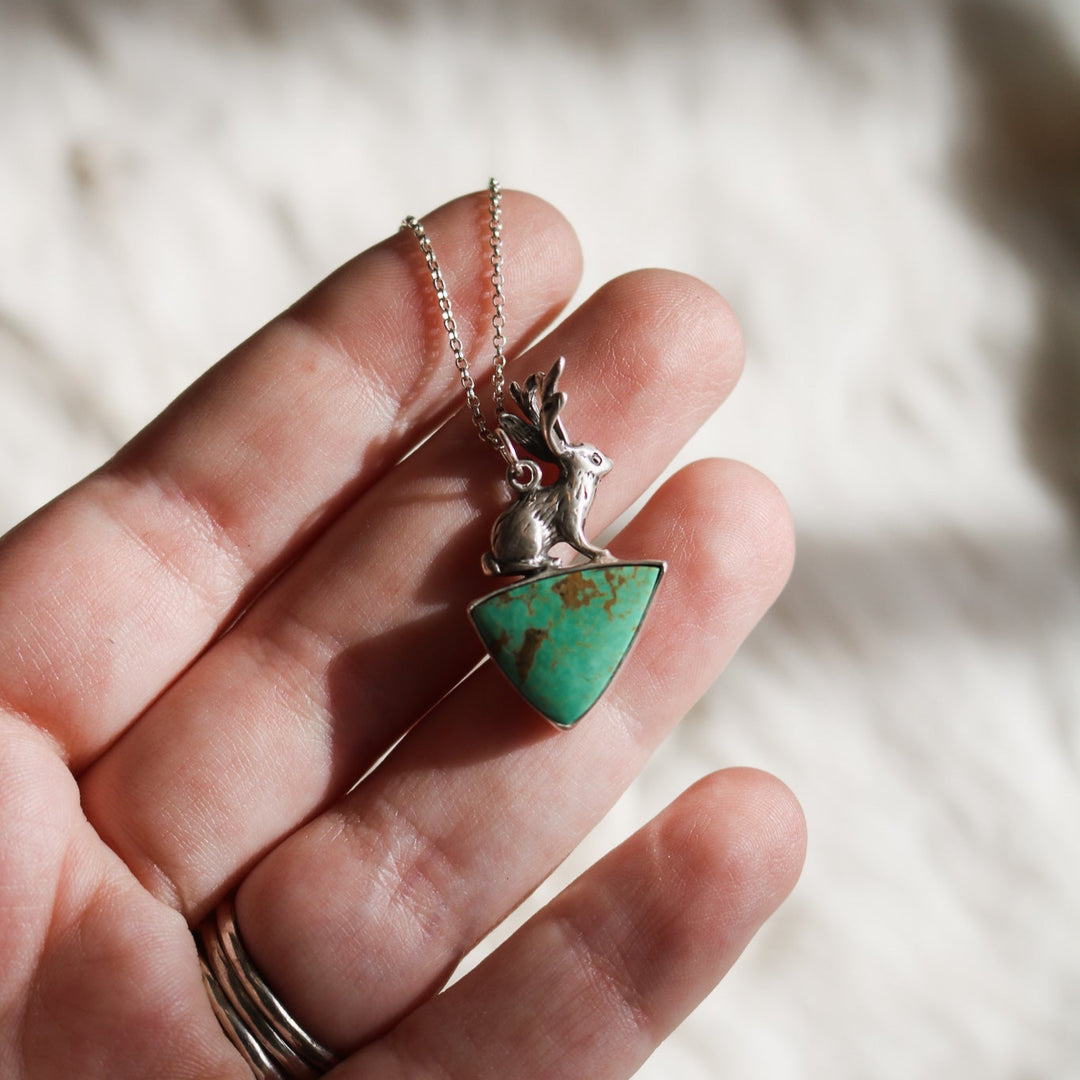 Jackalope Necklace in American Turquoise // One of a Kind
