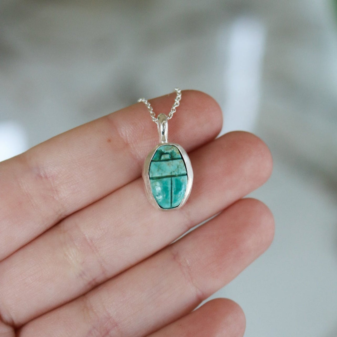 Turquoise Scarab Necklace // One of a Kind