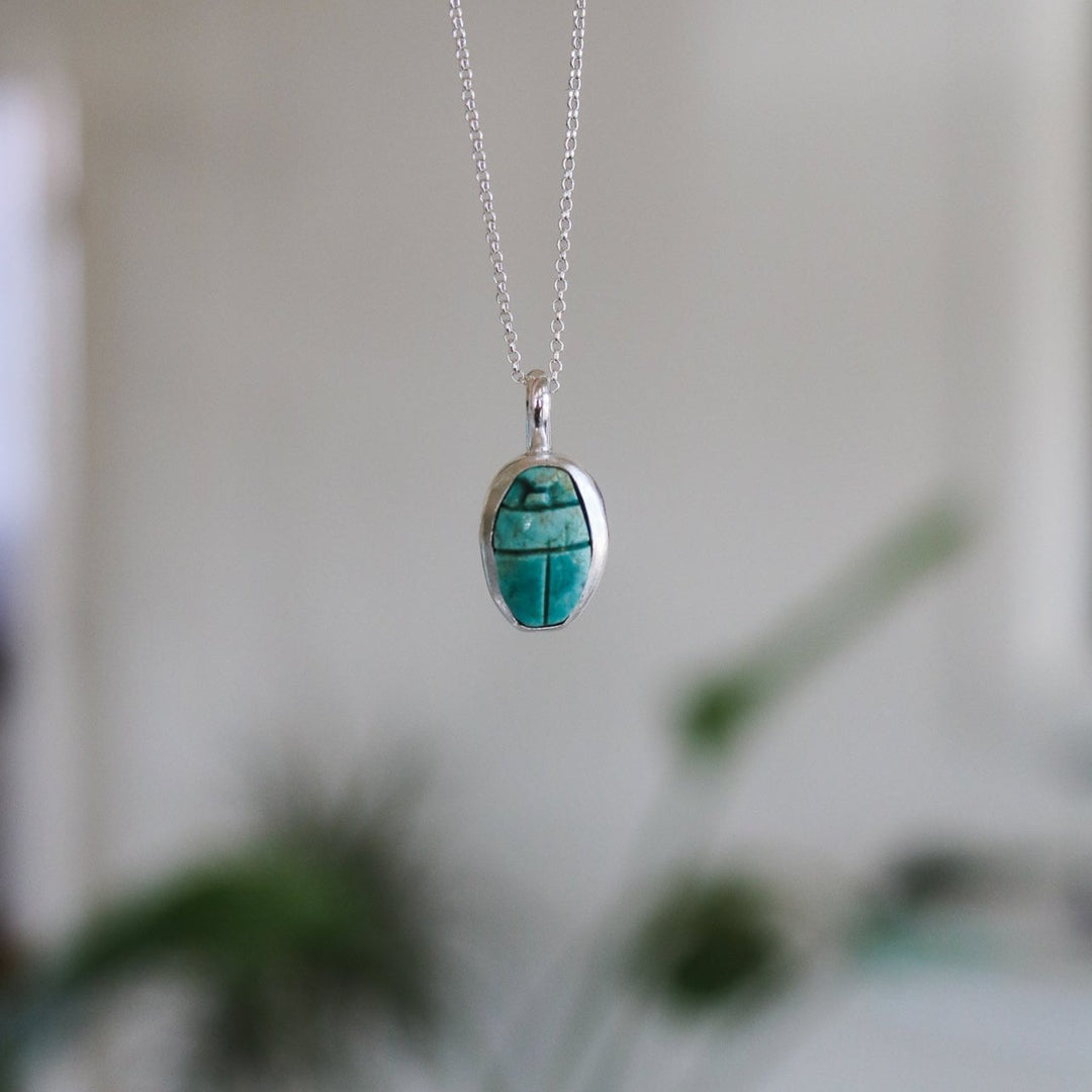 Turquoise Scarab Necklace // One of a Kind