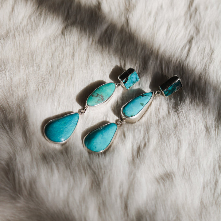 Campitos + Kingman Turquoise Triple Drop Earrings // One of a Kind