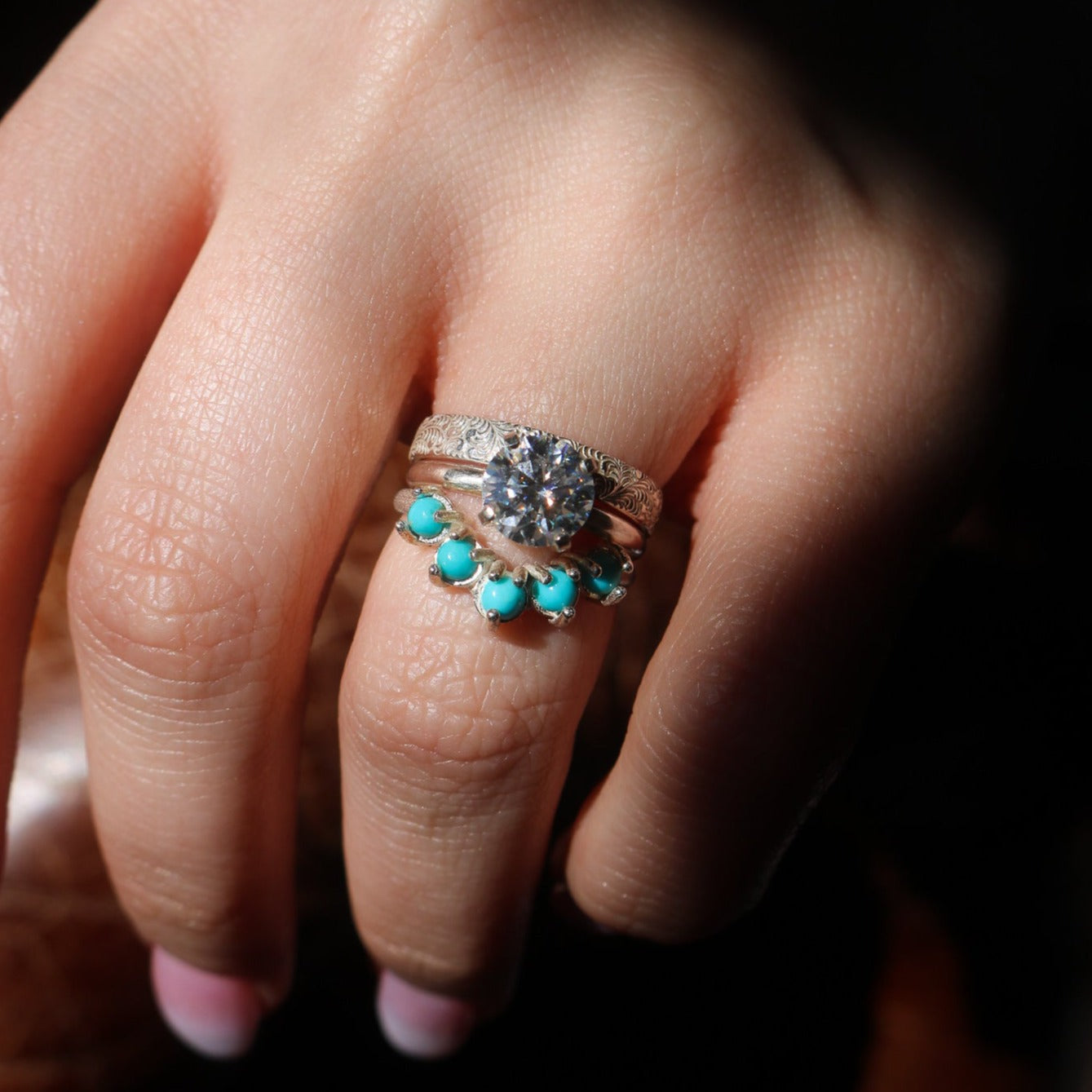 'Astrid' Diamond Engagement & Wedding Ring Set // Made to Order