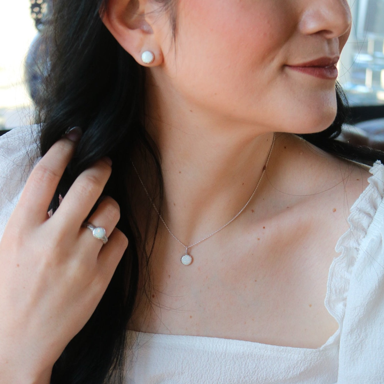 Sweetwater Trio Matched Set in White Opal // Made to Order