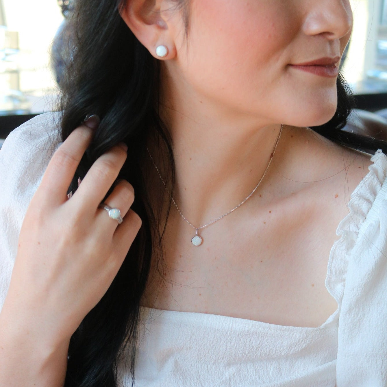 Sweetwater Trio Matched Set in White Opal // Made to Order