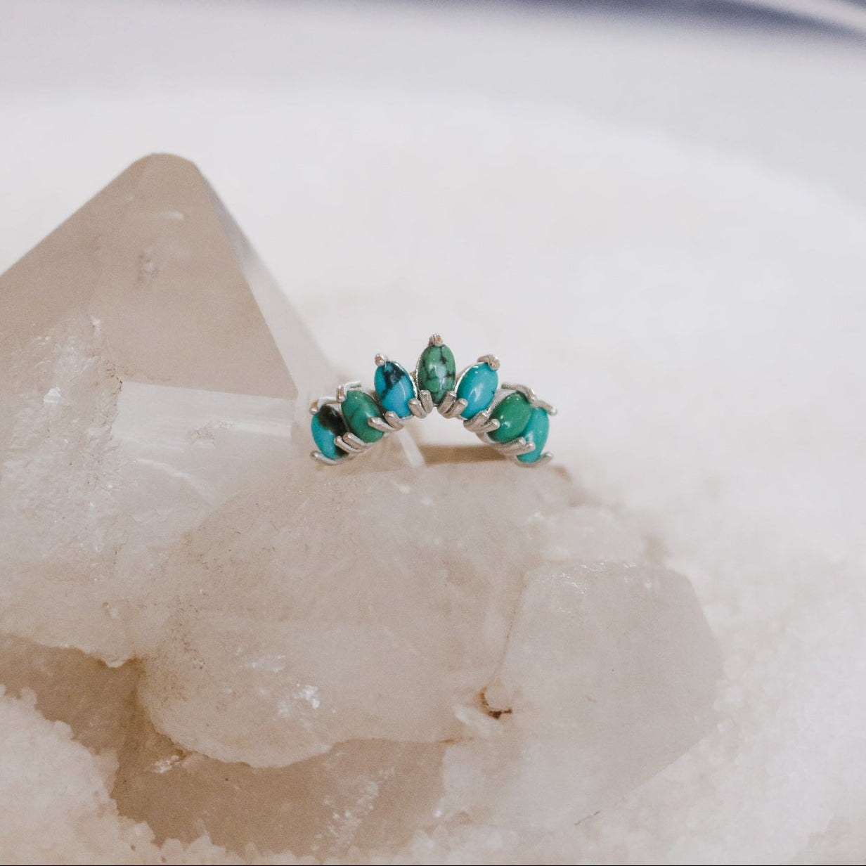 Celia Curved Turquoise Ring // Made to Order