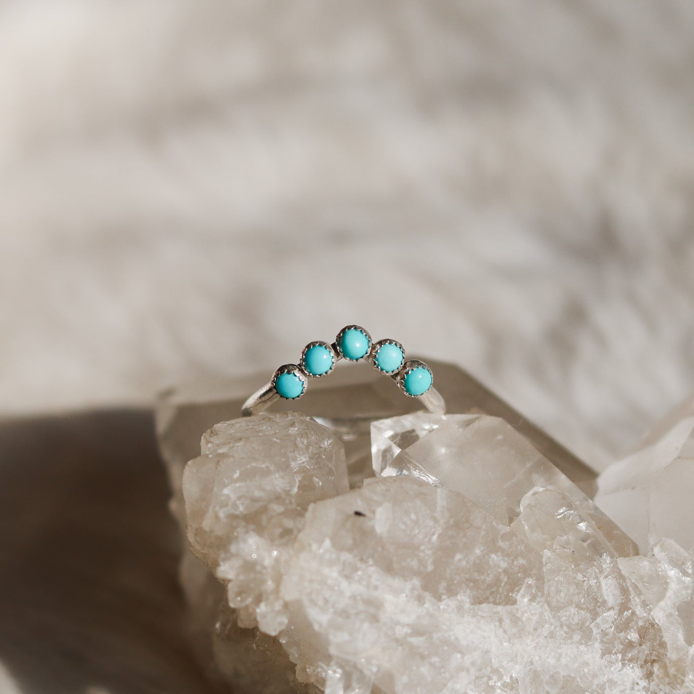 ‘Mesa’ Curved Turquoise Ring // Made to Order