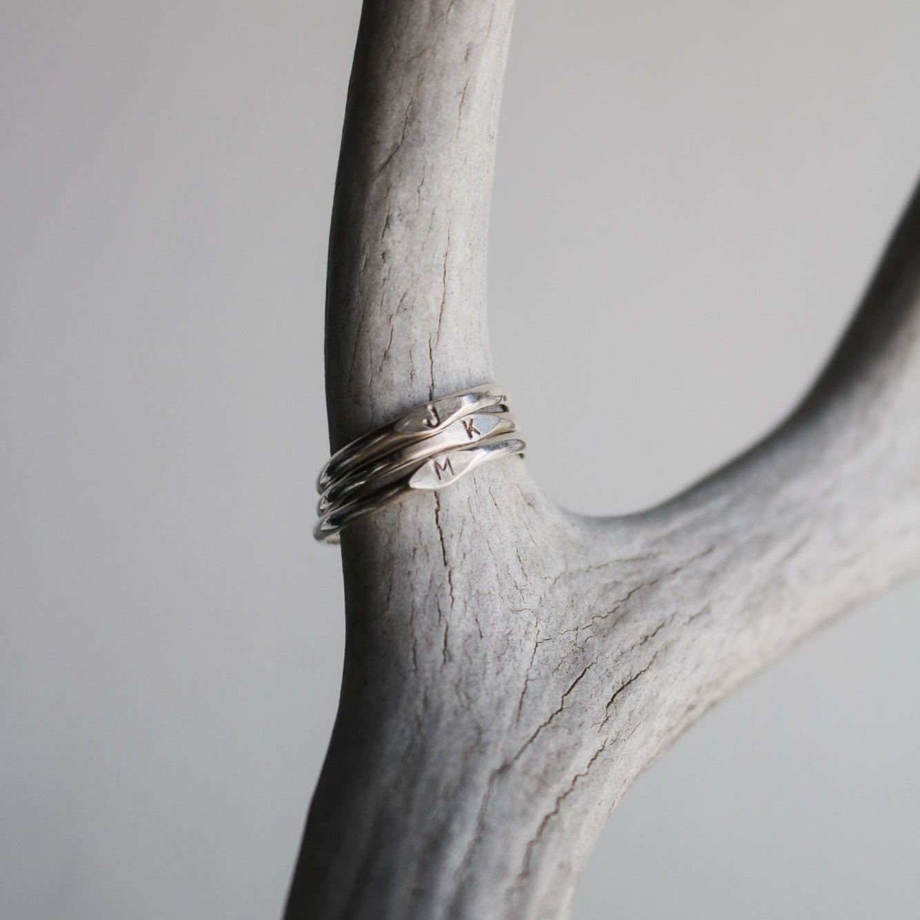 Dainty Initial Signet Stacking Ring // Made to Order