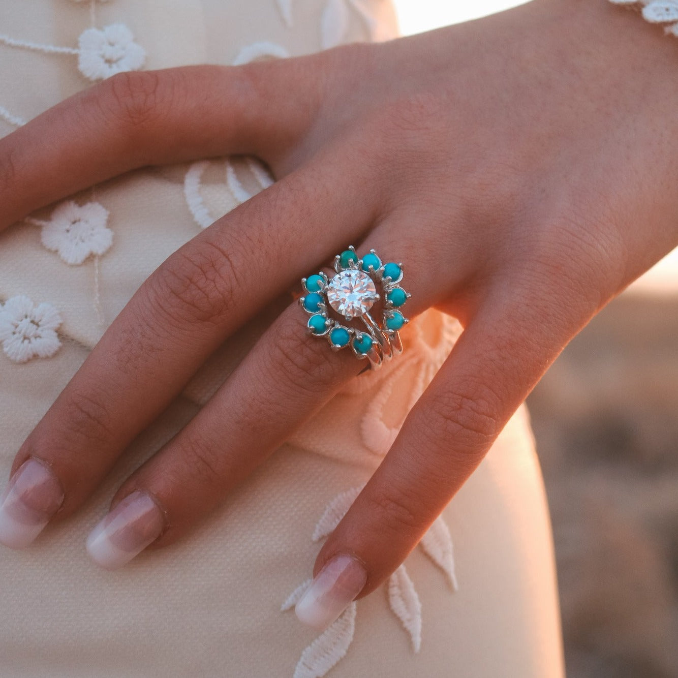 'Arabella' Curved Turquoise Ring // Made to Order