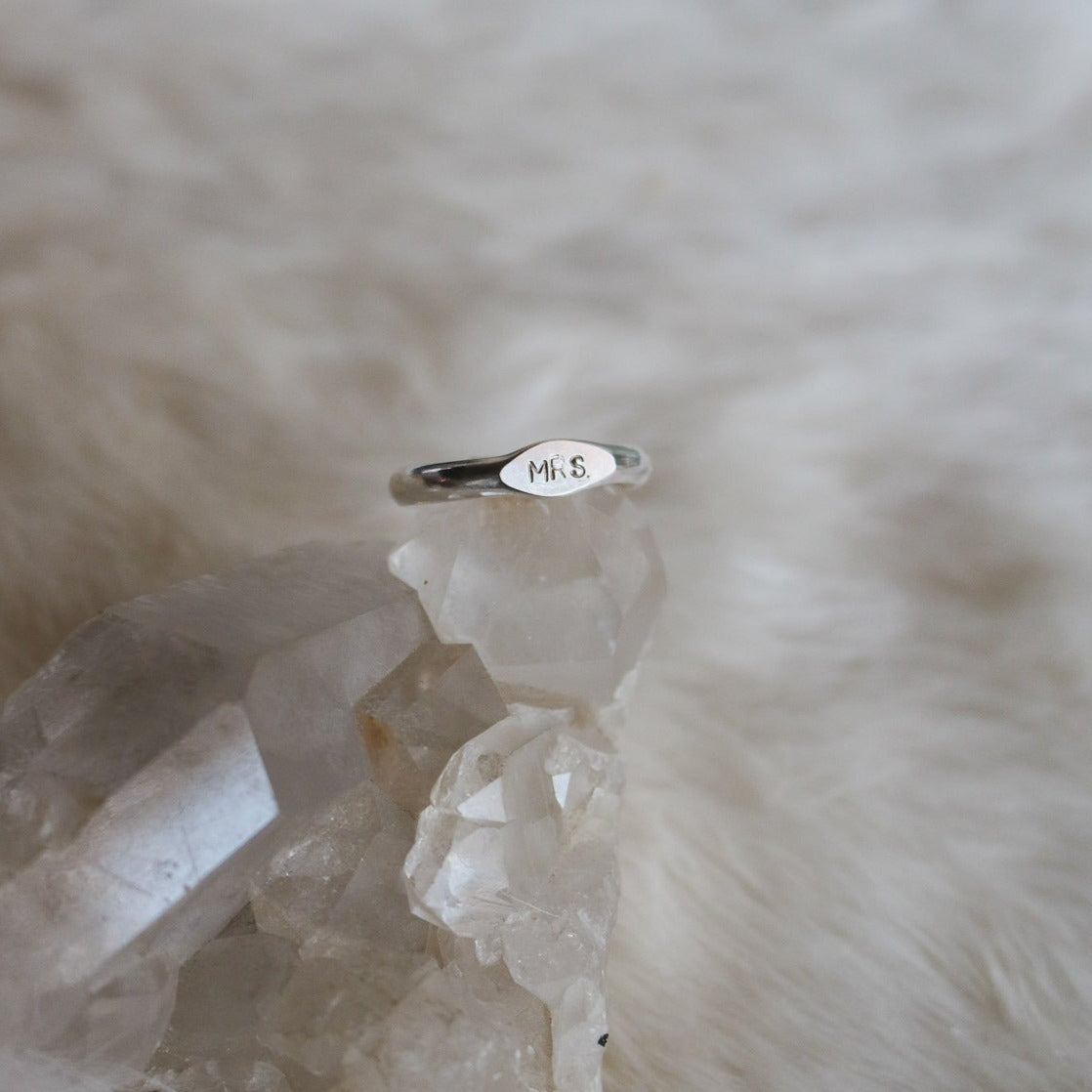 'Mrs' Signet Stacking Ring // Made to Order