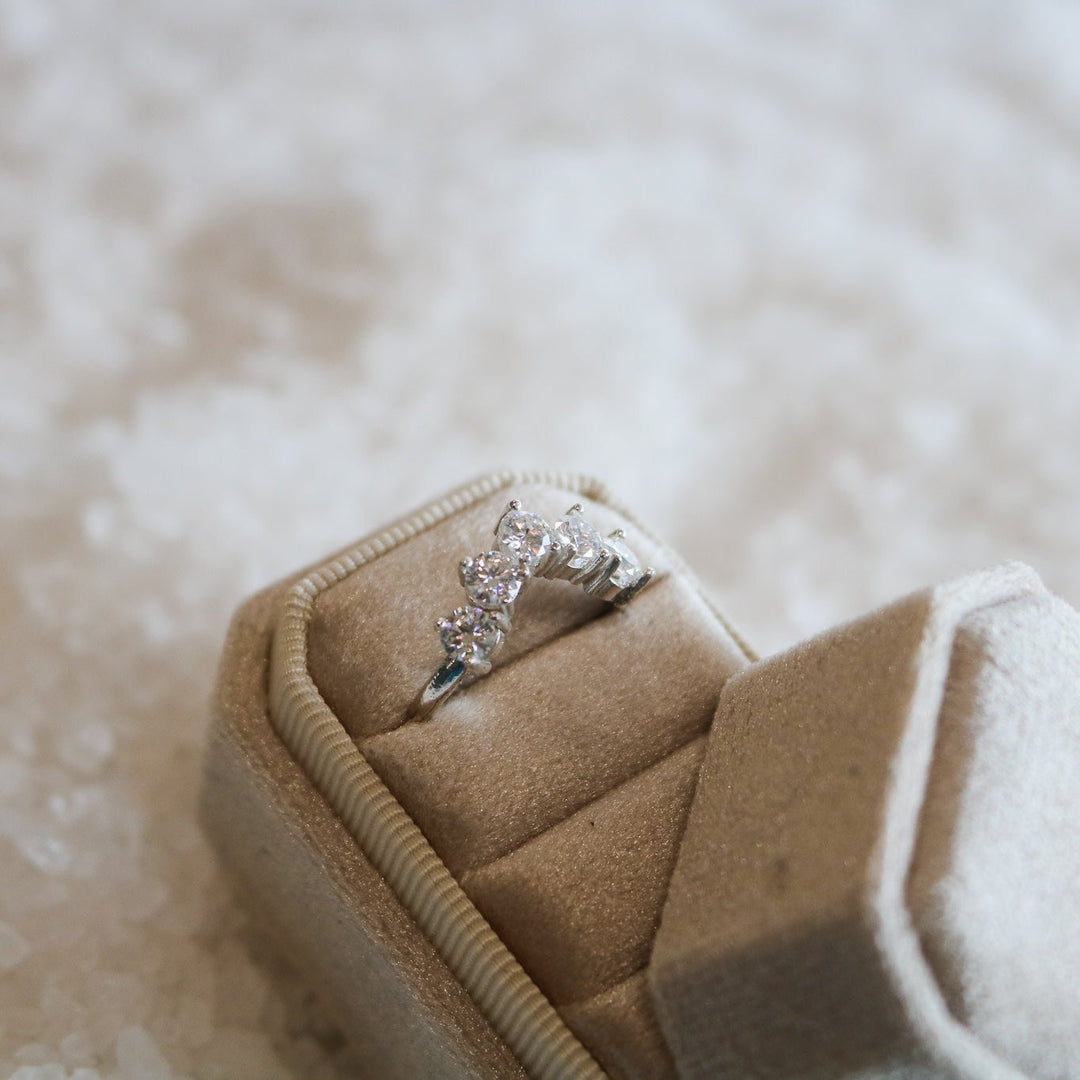 'Arabella' Curved Moissanite Ring // Made to Order