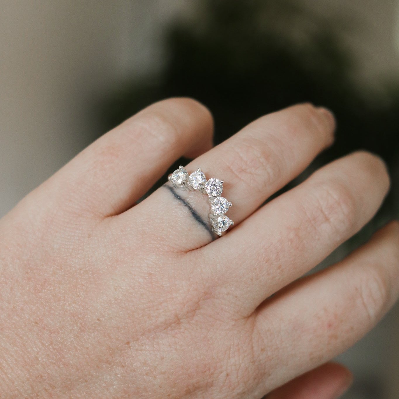 'Arabella' Curved Moissanite Ring // Made to Order