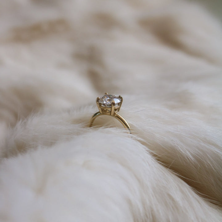 Brilliant Cut Moissanite Solitaire Engagement Ring // Made to Order