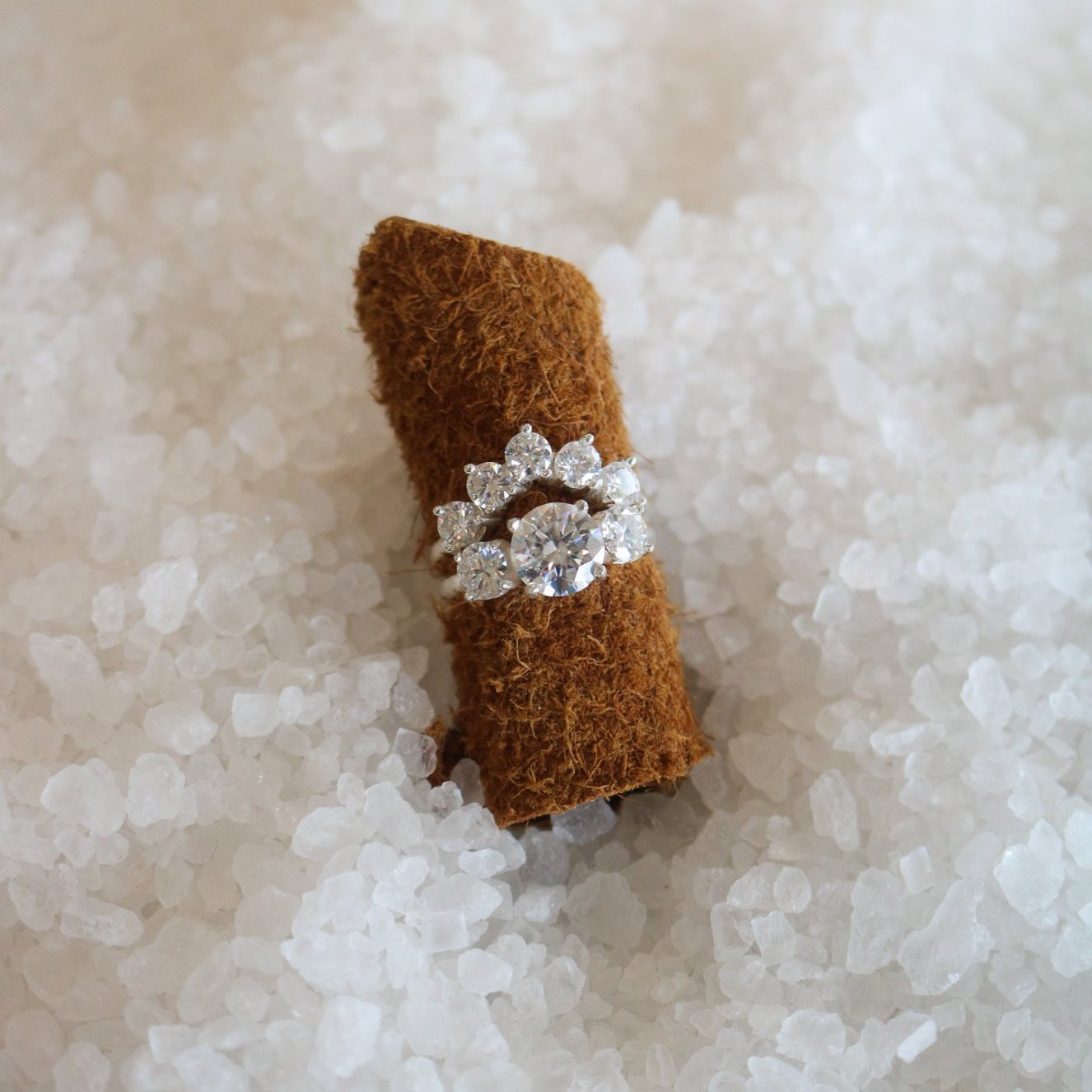 ‘August’ Diamond Trio Engagement Ring // Made to Order