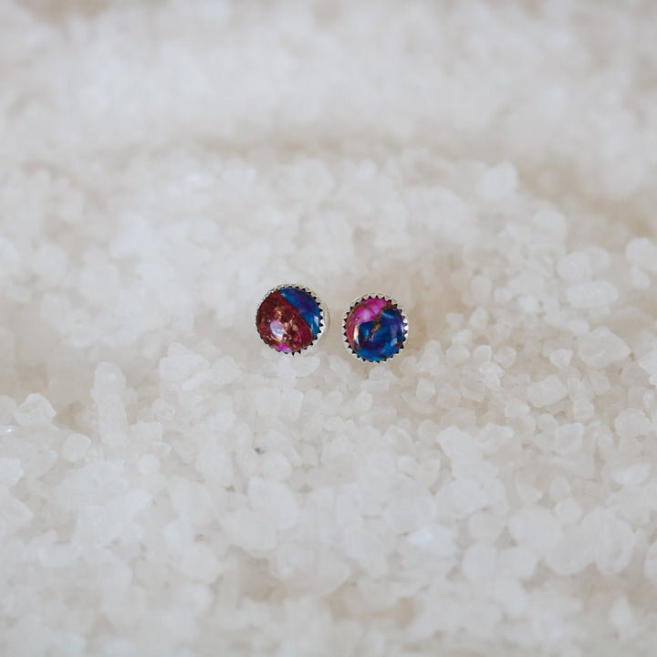 Pink Dahlia Stud Earrings // One of a Kind