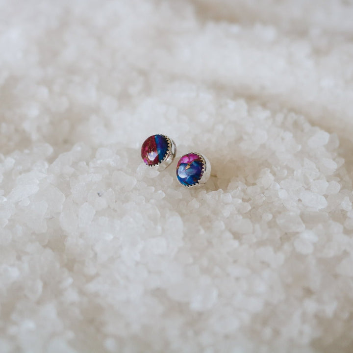 Pink Dahlia Stud Earrings // One of a Kind