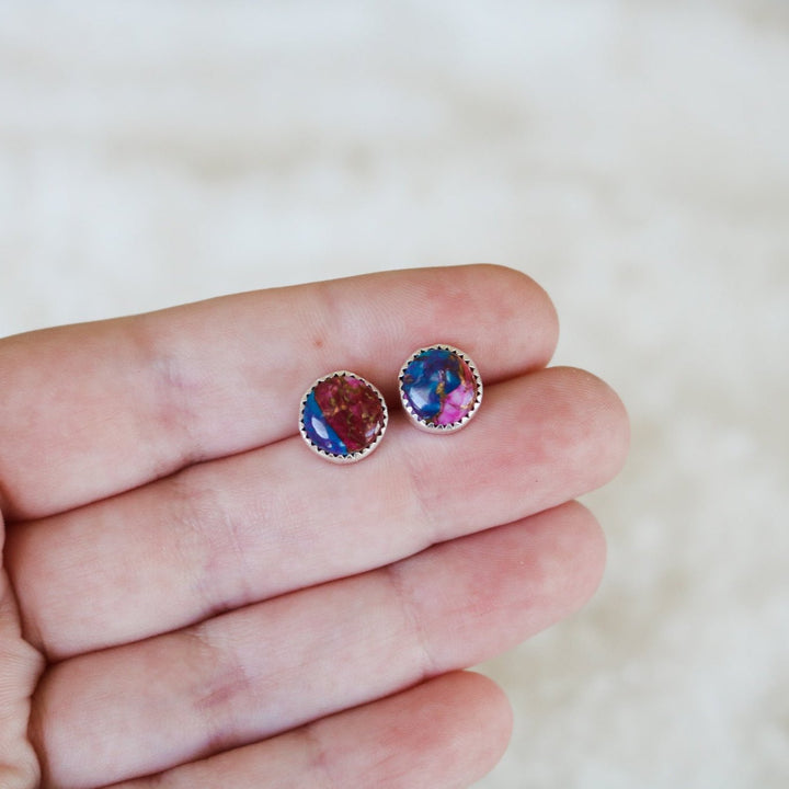 Pink Dahlia Stud Earrings // One of a Kind