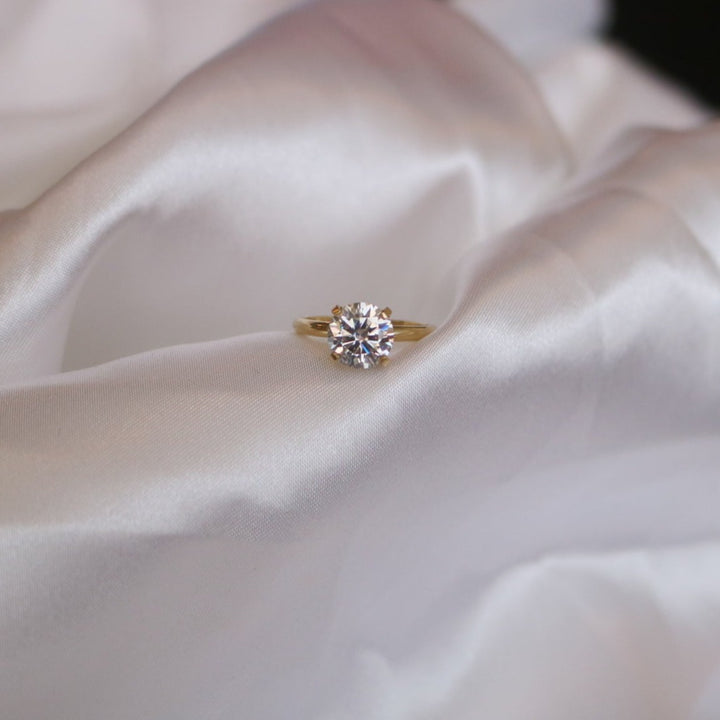 Brilliant Cut Moissanite Solitaire Engagement Ring // Made to Order