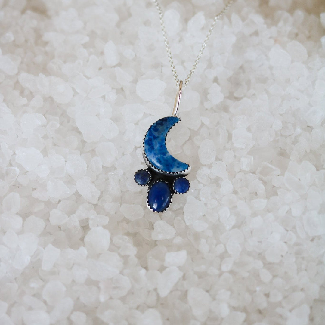 Bad Moon Rising Necklace in Lapis Lazuli // One of a Kind