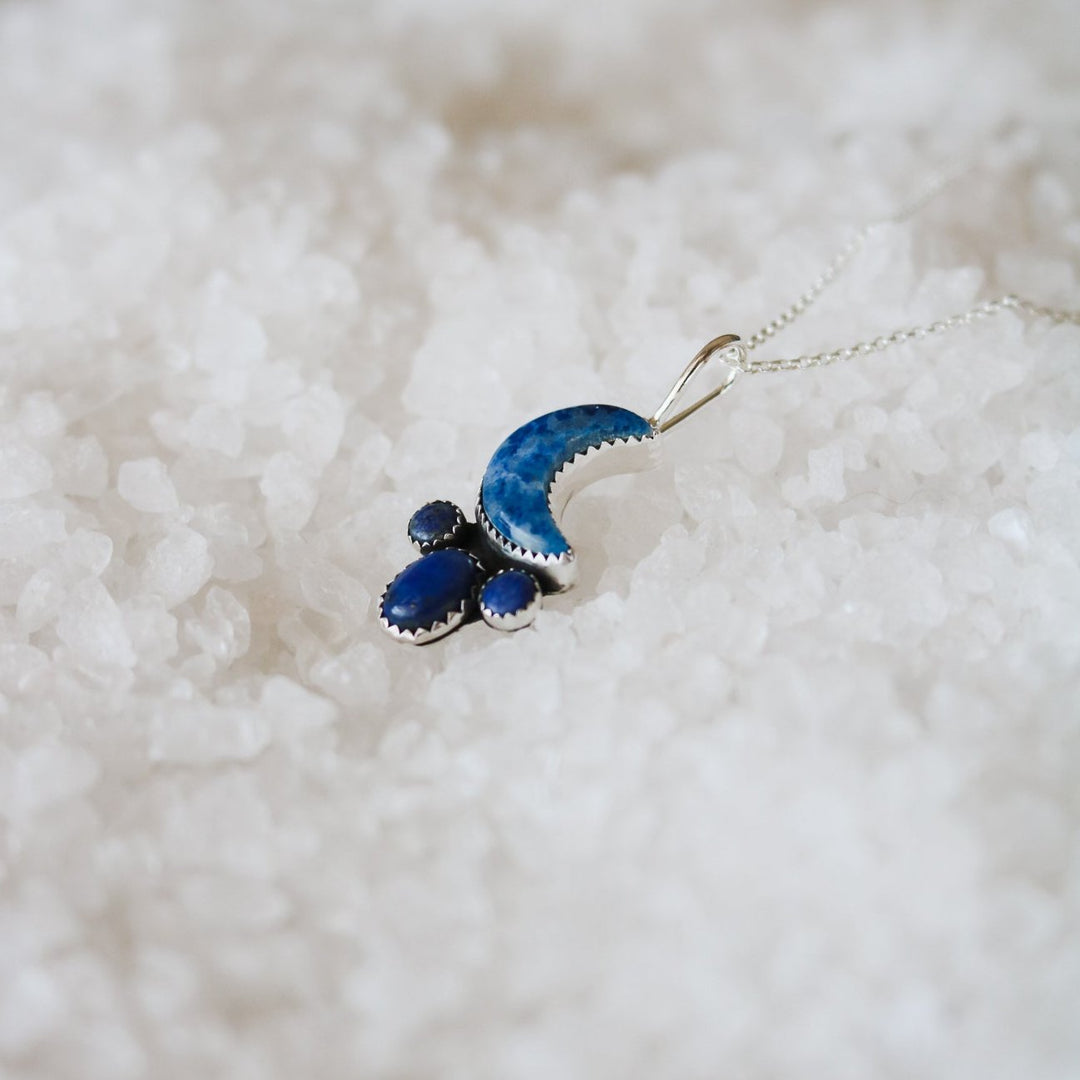 Bad Moon Rising Necklace in Lapis Lazuli // One of a Kind