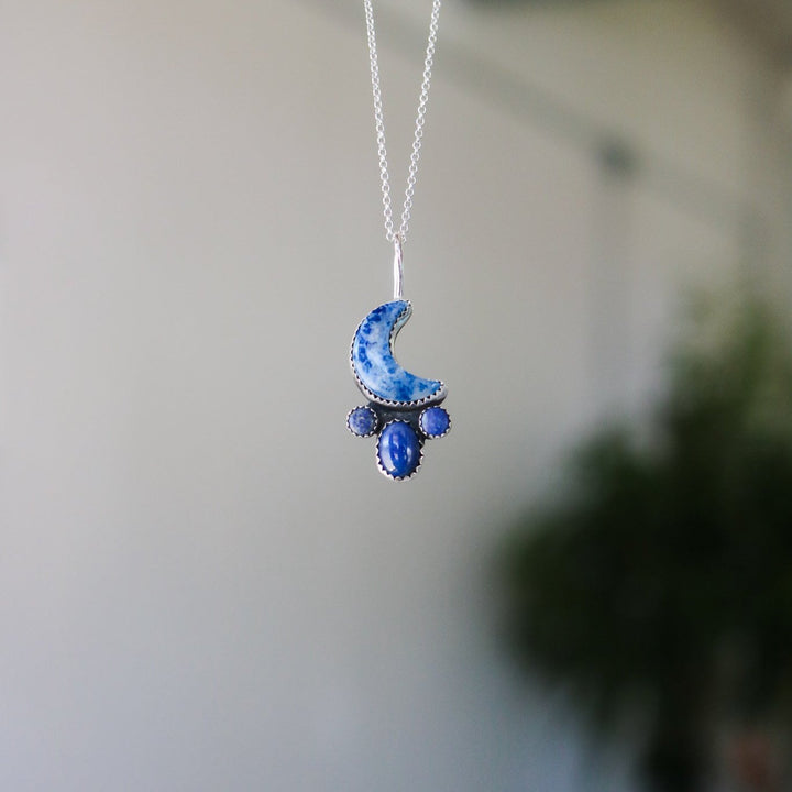 Bad Moon Rising Necklace in Lapis Lazuli // One of a Kind