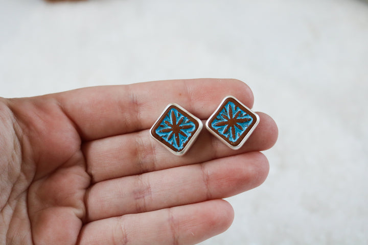 Talavera Stud Earrings // One of a Kind