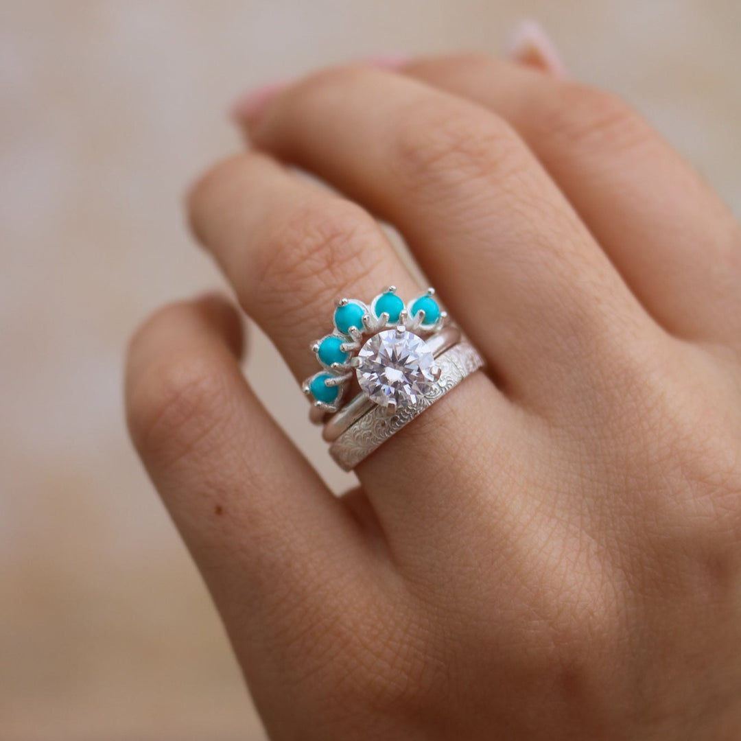 'Astrid' Moissanite Engagement & Wedding Ring Set // Made to Order