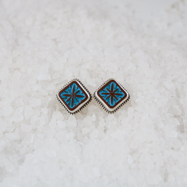 Talavera Stud Earrings // One of a Kind