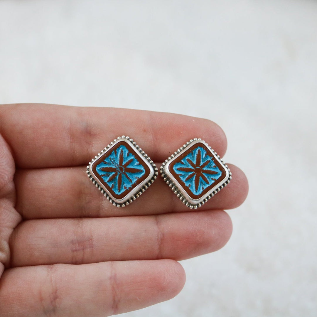 Talavera Stud Earrings // One of a Kind