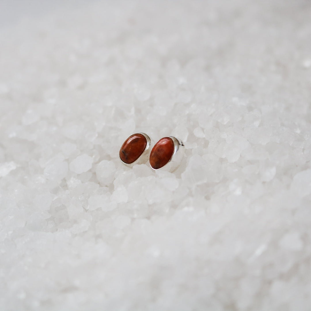 Apple Coral Stud Earrings // One of a Kind