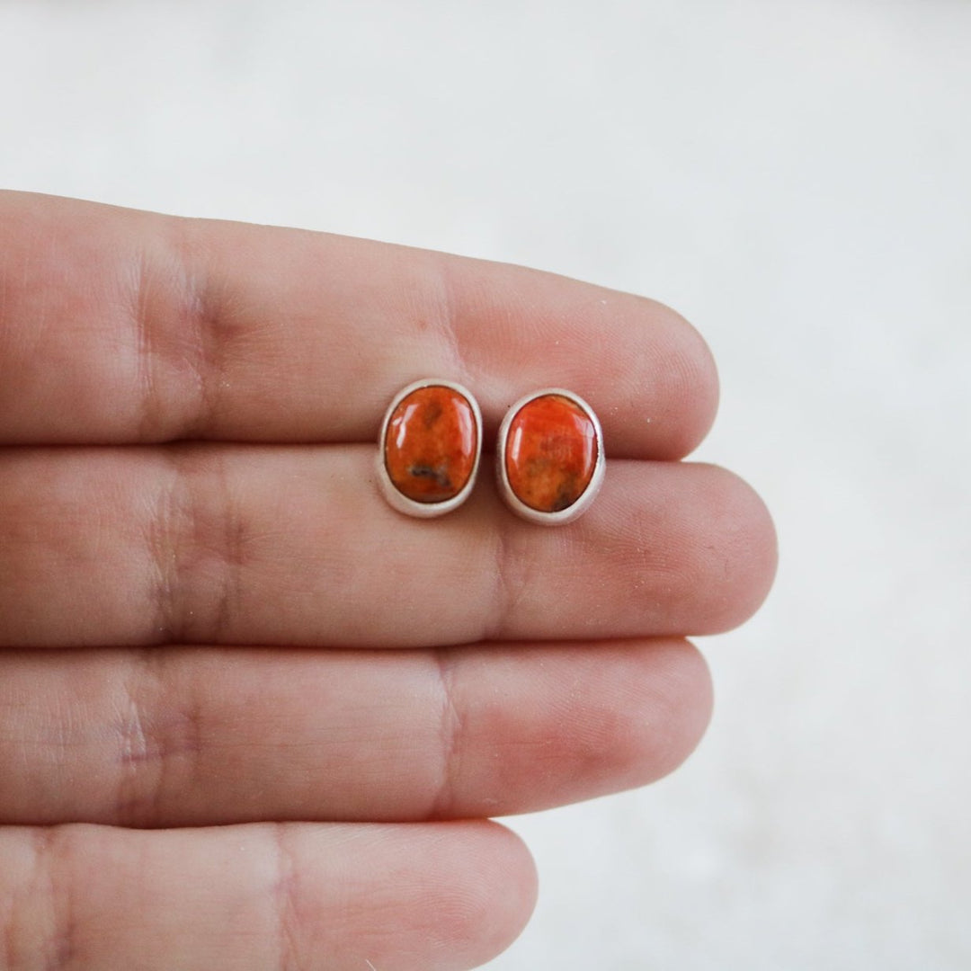 Apple Coral Stud Earrings // One of a Kind