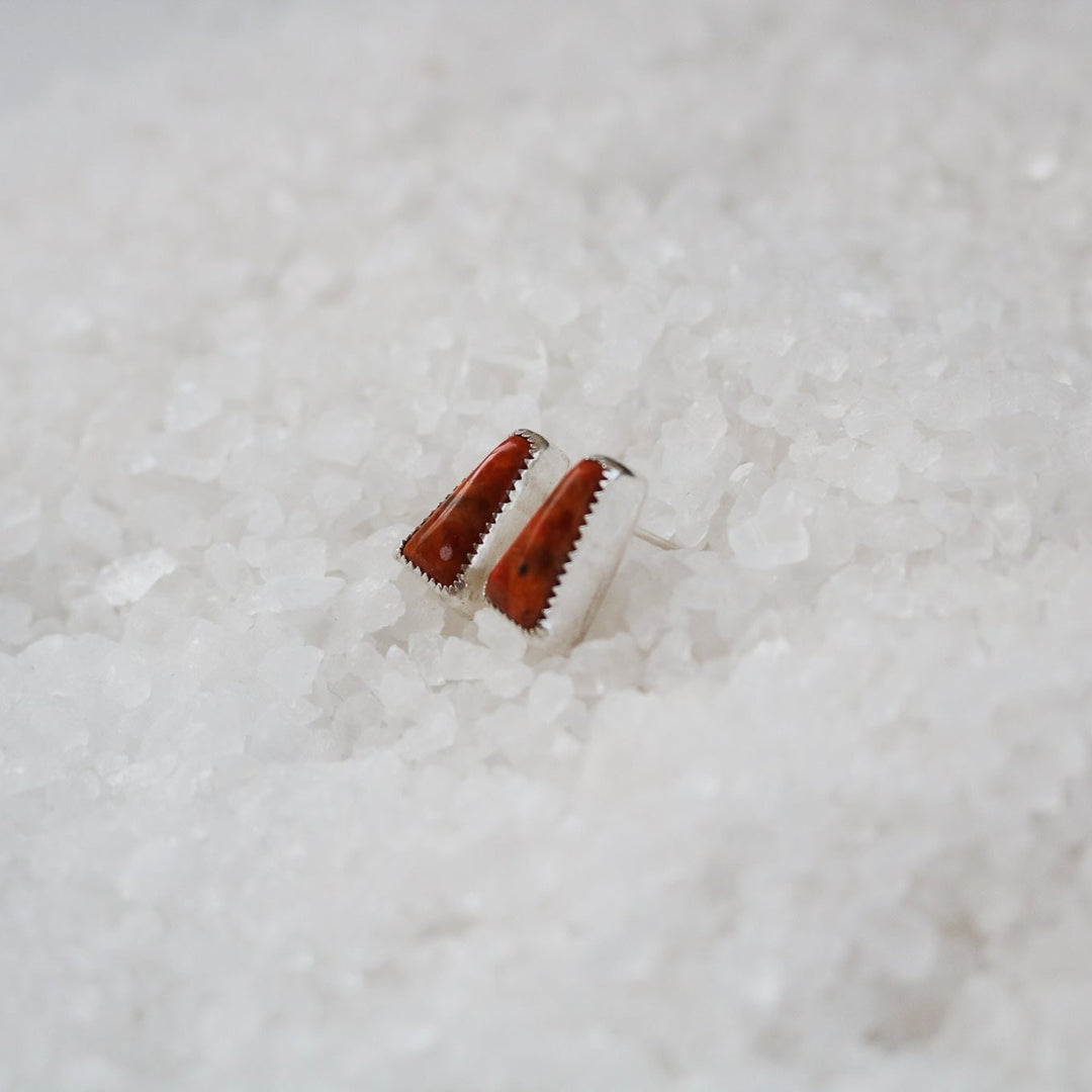 Apple Coral Stud Earrings // One of a Kind