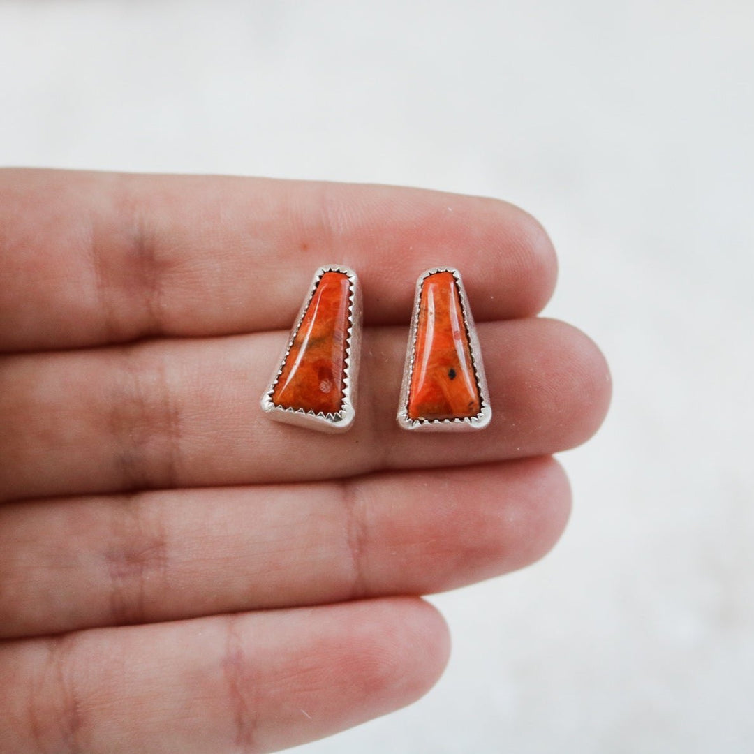 Apple Coral Stud Earrings // One of a Kind